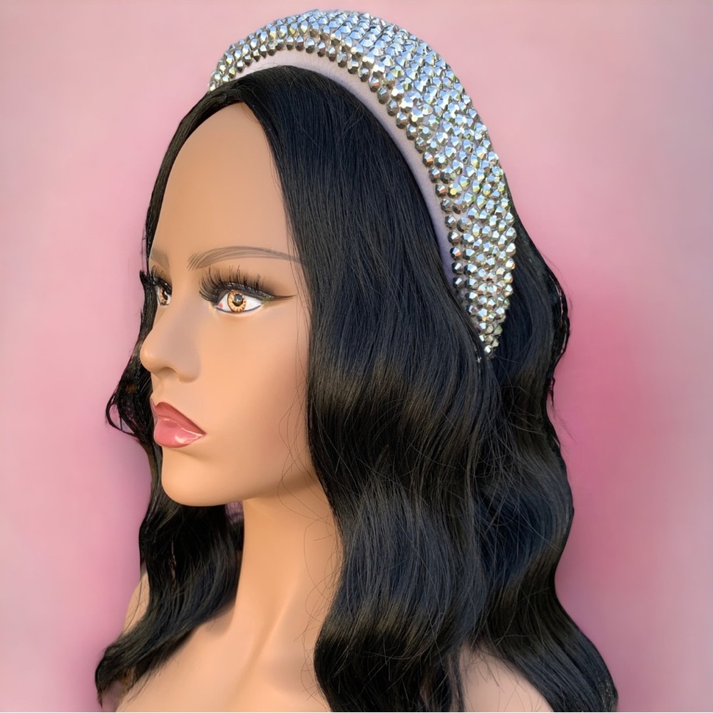 Silver Handmade Rhinestone Festival Coachella Sparkle Bling Statement Headband